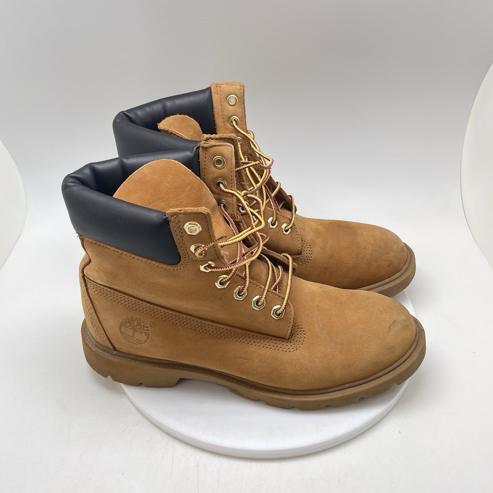 Timberland Boots Mens 9 Premium 6" Wheat Nubuck Waterproof 18094 Leather Work